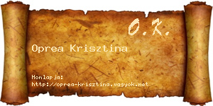 Oprea Krisztina névjegykártya